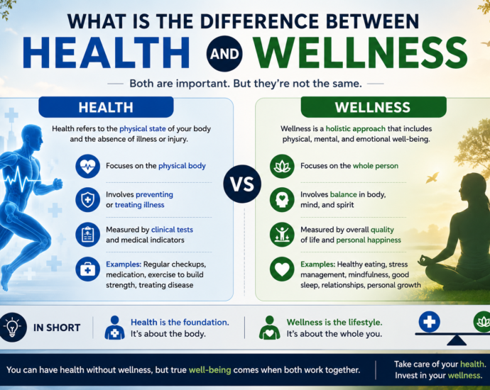 what is the difference between health and wellness