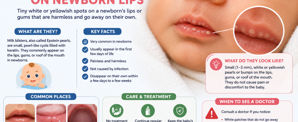 milk blisters on newborn lips